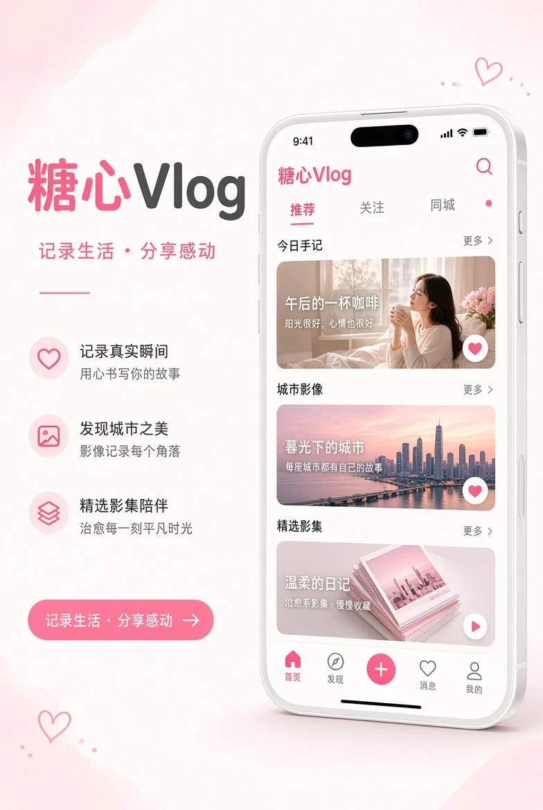 糖心Vlog移动端阅读服务插画