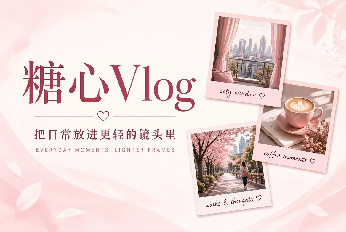 糖心Vlog品牌封面,记录日常与城市影像