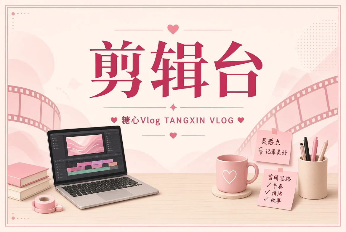 剪辑台短片创作插画